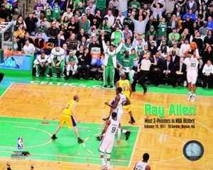 RAY ALLEN BOSTON CELTICS LICENSED 8X10 PHOTO 3-POINT NBA HISTORY - Picture 1 of 1