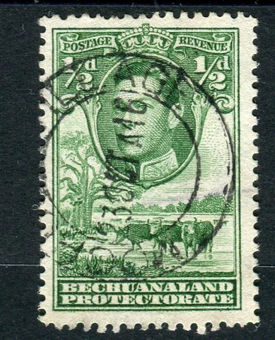 Bechuanaland KGVI 1938-52 Halfpence bluish green CW1b SG118 shade fine used Cover