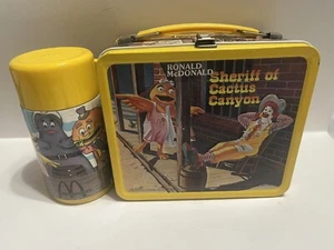 1982 Ronald McDonald Sheriff Of Cactus Canyon Metal Lunch Box Thermos New 344 - Picture 1 of 8