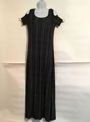 Exist 连衣裙超长黑色条纹短袖套衫女式 S 码全新 — 第 1/4 张图片