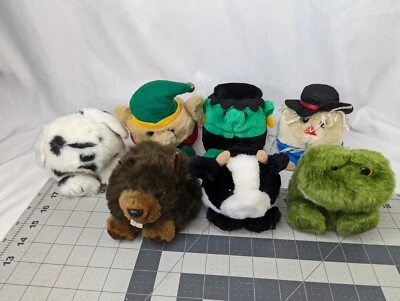 Swibco Puffkins Plush Lot Beaver Cow Frog Dalmatian Elf Frankenstein Scarecrow - Image 1 of 4