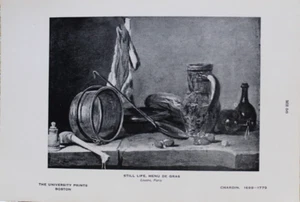 STILLLEBEN, MENU DE GRAS CHARDIN 1699 ANFANG 20. JAHRHUNDERT DRUCK BOSTON UNIV. - Bild 1 von 5