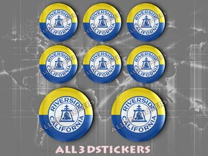 8 x 3D ROUND Resin Domed Flag Riverside - USA Adhesive Decal Vinyl - Picture 1 of 1