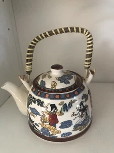 Asia Japanese Style Porcelain Teapot Detachable cane handle Amazing - Picture 1 of 8
