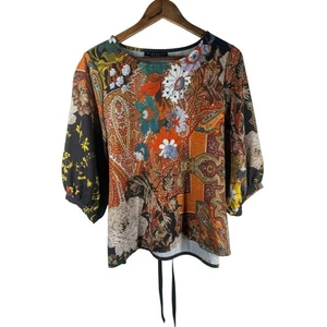 Top Artístico Floral Bryn Walker Para Mujer Talla S Boho Corbata Inspirada en Asia Cuadrado - Imagen 1 de 8