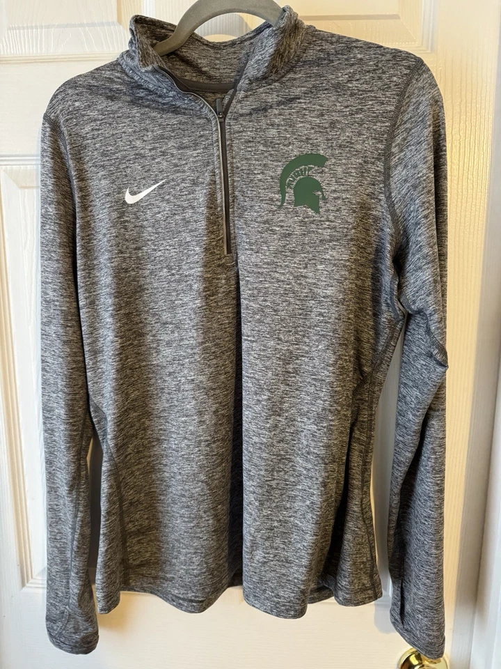 Nike Michigan State MSU Spartans Women's Dri-Fit Quarter Zip Pullover L - Image 1 of 4
