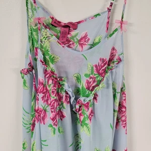 Betsey Johnson Intimates Floral Print Mini Slip Dress - Medium - Light Blue - Bild 1 von 13