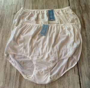 2 Dixie Belle Vintage weiß ecru Nylon Größe 9 gewelltes Bein Oma Höschen Stil 819 - Bild 1 von 11