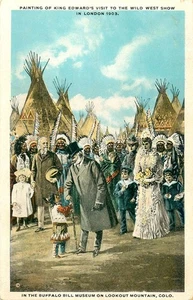 KING EDWARD AT BUFFALO BILL'S WILD WEST SHOW, VINTAGE POSTKARTE (EO435) - Bild 1 von 2