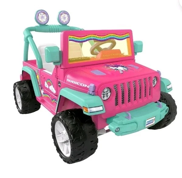Ruedas eléctricas Jeep Wrangler Rainbow Unicorn paseo en 12V velocidad máxima 5MPH NUEVO Foto 1 de 4