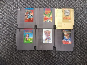 Lot 8-bit NES Cartridges Zelda Gold Dragon Warrior Sky Kid Super Tecmo Bowl +3