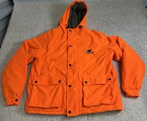 Mossy Oak Hooded Jacket Blaze Orange Hunting Outdoor Zip Up Men's Size Large - Picture 1 of 11