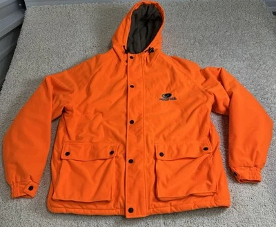 Mossy Oak Hooded Jacket Blaze Orange Hunting Outdoor Zip Up Men's Size Large - Image 1 of 4