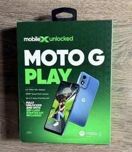 Mobile X Unlocked MOTO G Play Smartphone 6.5" 50MP Unlocked w/ SIM Card Kit NEW - Picture 1 of 2