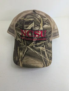 NC State Wolfpack Camouflage Mütze NCSU Spell Out Bars Logo Mesh Baseball Game Cap - Bild 1 von 13