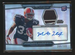 2010 PLATINUM ROOKIE PATCH /500 JERSEY AUTO MONTARIO HARDESTY BROWNS - Picture 1 of 1