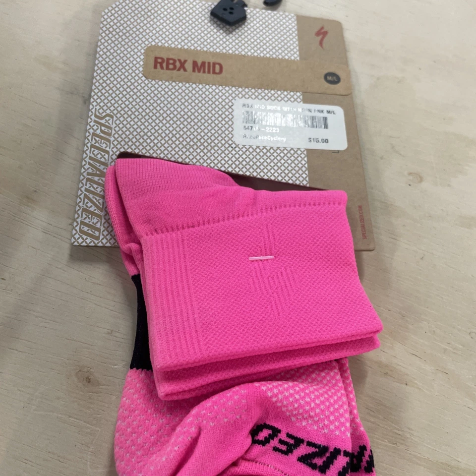 Calcetines Medianos Specialized RBX Para Mujer Rosa Neón Tobillo M/L Nuevos Ciclismo Foto 1 de 3
