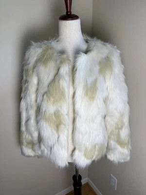 Fur Coat Forever Contemporary Faux Fur Jacket Color Creme Size PS - Image 1 of 4