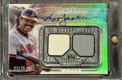 2025 Topps Sterling Seasons Autograph Relics Reggie Jackson Dual Jersey Auto /25 - Image 1 of 2