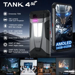 5G 8849 TANK 4 Rugged Phone Android 14 Mobile Outdoors DLP Projector 2.6K AMOLED - Picture 1 of 22