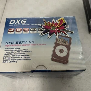 DXG-567V HD 720p Mini Camcorder Black Hi-Def Value Pack Tripod PC Disc NIB - Picture 1 of 3