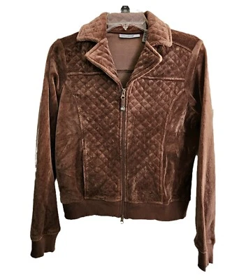 Chaqueta Oleg Cassini Sport Velour Acolchada Cremallera Frontal, Talla Pequeña Foto 1 de 4