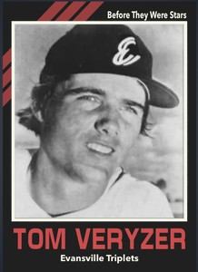 Custom Novelty Baseball Card Tom Veryzer Evansville Triplets 