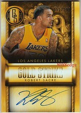 2013-14 GOLD STANDARD GOLD STRIKE AUTO: ROBERT SACRE #55/299 AUTOGRAPH LAKERS