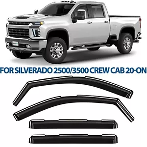 Rain Guards Vent Visors Shade for 2020-2025 Chevy Silverado Crew Cab 2500/3500 - Foto 1 di 8