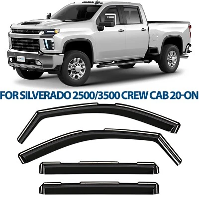 Protectores de lluvia viseras de ventilación para Chevy Silverado 2020-2025 doble cabina 2500/3500 Foto 1 de 4