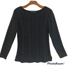Karen Scott Women?S Size Small Cable Knit Classic Sweater 100% Cotton Dark Gray