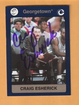 Craig Esherick Georgetown Hoyas AUTO Signed 1991 Card #21 Silver Spring MD 9V - Image 1 of 2