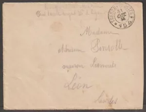 FRANCE WW1 1914 MILITARY COVER TRESORFT  POSTES 154 COVER - Picture 1 of 2