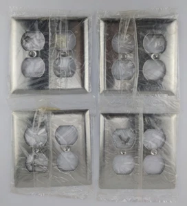 (Lote de 4) Balancín dúplex con palanca cubierta de salida de placa de pared - Cromo pulido - Imagen 1 de 4