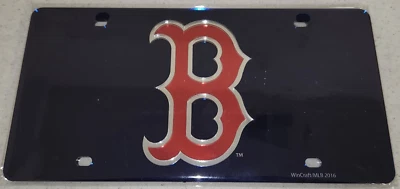 Boston Red Sox MLB Navy Laser Tag License Plate WinCraft - Image 1 of 2