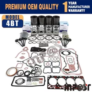 4BT Engine Rebuild Kit For Cummins 4BT 4BTA3.9 Liner Bearing Gasket Valve Set - Foto 1 di 7