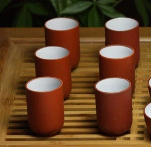6pcs*0.6oz Smelling Cup Chinese Kungfu Tea Cup Zisha Red Stoneware Cup Porcelain - Picture 1 of 6