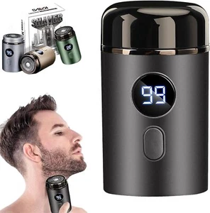 Mini Rasierer Herren Elektrisch Rasierapparat Bartschneider Schwarz 300 mAh - Bild 1 von 12