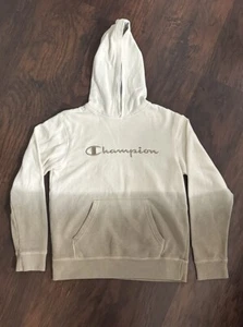 CHAMPION Youth Boys L Cream Hoodie Pullover Sweatshirt Logo - Picture 1 of 17