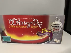 New Original WHIRLEY POP Wabash Farms Popcorn Popper Pot Pan New In Box 6QT RED - Picture 1 of 6