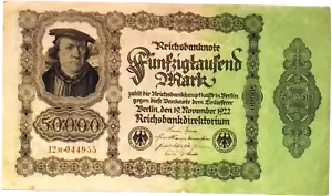1922 Deutschland Weimarer Republik riesige 50.000 Mark Banknote - Bild 1 von 2