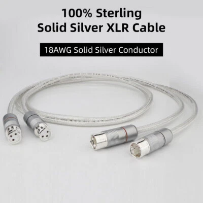 Preffair X451 99.998%Pure Silver XLR Balanced Cable HiFi Audio Interconnect Plug - Image 1 of 4