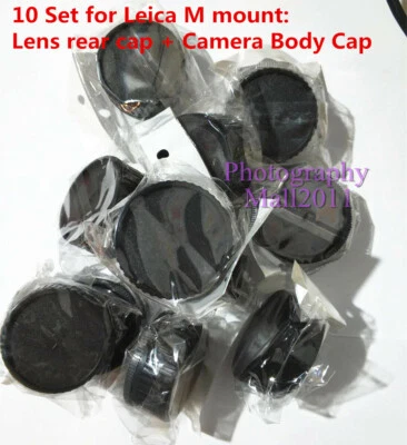 10 x M Mount Lens Rear Cap Back Cover with Camera Body Cap Cover Set for Leica M - Image 1 of 4