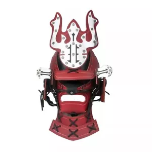 Leather Samurai Helmet with Mempo Red - Black - Picture 1 of 10