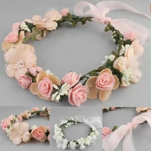 Hair Wreath Bridal Flower Headband Hairwear Birthday Party Wedding Accessories - Picture 1 of 15