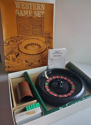 1970's Field Mfg Western Cowboy Game Set ~ Roulette Wheel Dice ++  Rare UNUSED - Image 1 of 4
