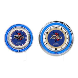 NCAA - Anillo doble de neón Tulsa, logotipo reloj logotipo equipo universitario logotipo - Imagen 1 de 9
