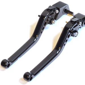 CNC Long Black Clutch & Brake Levers For Ducati Streetfighter 848 2012-2015 - Picture 1 of 8