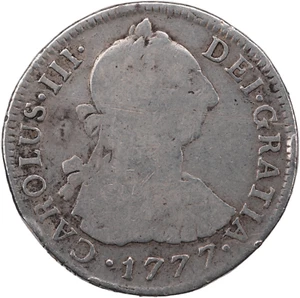 Peru - 2 Reales - 1777 (MJ) Lima Mint Mark - Carolus III - Picture 1 of 2