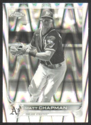 2022 Topps Chrome Sonic Black & White RayWave Refractor Matt Chapman Athletics - Image 1 of 2